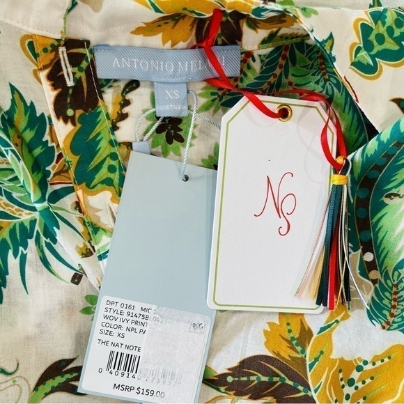 Antonio Melani The Nat Note Ivy Paisley Floral Print Voile Tie Sleeve Blouse - Picture 12 of 15